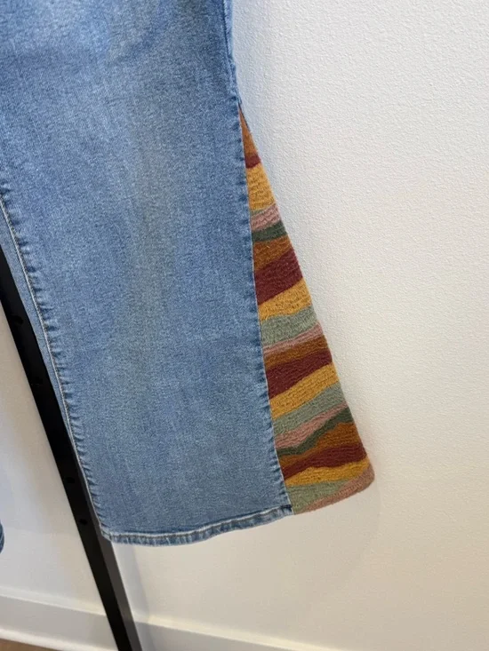 NWT DRIFTWOOD x Free People Farrah Sunset Embroidered Flare Leg Jeans Sz32 Boho - Picture 4 of 7